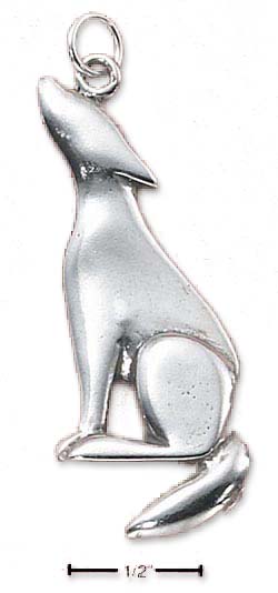 
Sterling Silver Plain Howling Wolf Silhouette Charm
