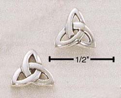 
Sterling Silver Celtic Fancy Triangle Post Earrings
