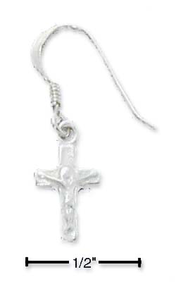 
Sterling Silver Tiny Crucifix Cross Dangle Earrings
