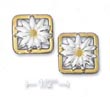 
Sterling Silver Two-Tone Square Daisy Pos
