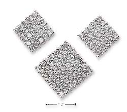 
Sterling Silver Multiple Cubic Zirconia Post Earrings Slide Set
