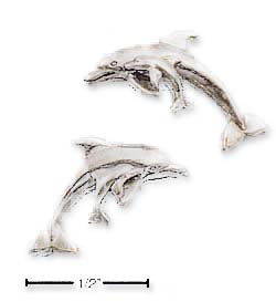 
Sterling Silver Mom With Baby Dolphin Post Earrings
