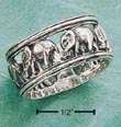 
Sterling Silver Elephant Band Ring With O
