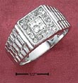 
Sterling Silver Mens Ring With 4 CZs With
