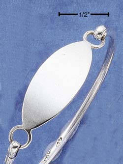 
Sterling Silver Oval Id - 5/8 Inch X 1-3/8 Inch Spring Bracelet
