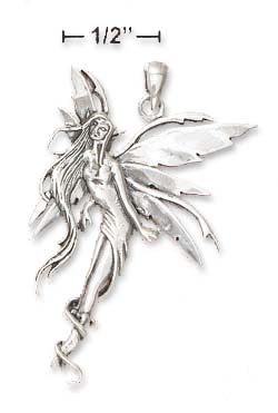 
Sterling Silver 1 3/4 Inch Floating Fairy Pendant - Nickel Free
