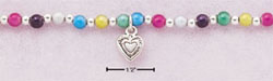 
Sterling Silver 5 Inch Multi Color Miracle Bead Childs Bracelet
