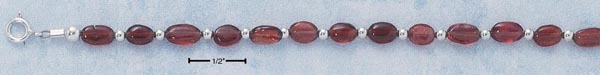 
Sterling Silver 7 Inch Polished Garnet Stone Bracelet With 3mms
