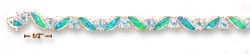 
Sterling Silver 7 Inch Synth. Blue Topaz and Blue Simulated Opal Bracelet
