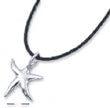 
SS 17 Inch Star Fish Necklace On Black Ru
