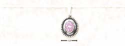 
Sterling Silver 18 Inch Box necklace Simulated Pink Simulated Opal Concho
