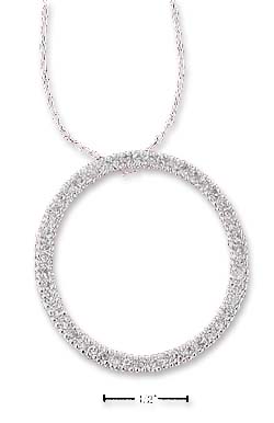 
SS 16 Inch 28mm Continuous Cubic Zirconia Open Circle Necklace
