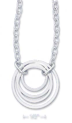 
Sterling Silver Italian 16 Inch Open Circlesin Circles Necklace
