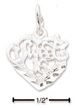 
Sterling Silver Small Sweet 16 In Heart Charm
