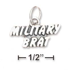 
Sterling Silver Raided Letters Military Brat Charm
