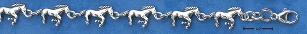 
Sterling Silver 7 Inch Running Horse Link Bracelet
