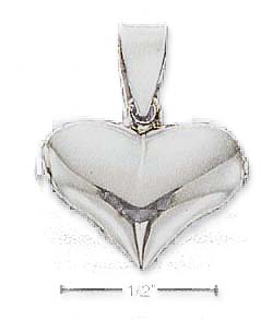 
Sterling Silver Small Wide High Polish Heart Charm
