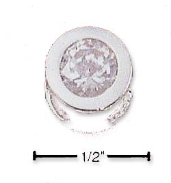
Sterling Silver 7mm Cubic Zirconia In Bezel Set Slider Pendant
