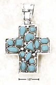 
SS Turquoise Mosaic Stones On Hinged Cros
