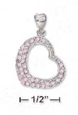 
SS 18mm Fat Bottom Open Heart Pink Pave C
