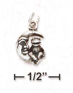 
Sterling Silver Froggie Sitting On The Moon Charm (Nickel Free)

