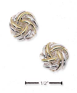 
Sterling Silver Two-Tone Flower Knot Post Earrings

