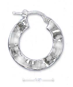 
Sterling Silver Italian 22mm Ruffled Hoop Earrings
