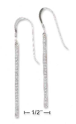 
Sterling Silver Cubic Zirconia Bar Dangle French Wire Earrings

