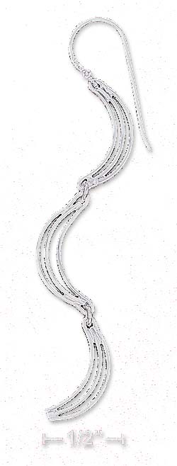 
Sterling Silver Triple Wire Crescent Link Earrings

