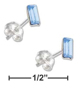 
Sterling Silver March Birthstone Austrian Crystal Post Earrings
