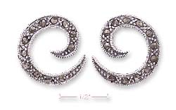 
Sterling Silver Marcasite Open Swirl Post Earrings
