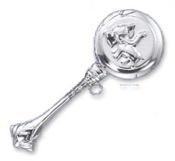 
Sterling Silver Lollipop Rattle With Baby Elephant
