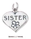 
Sterling Silver Sister With Flower On Hea
