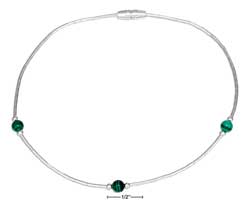 
Sterling Silver Malachite On Liquid Silver Anklet
