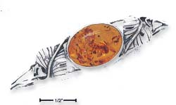 
Sterling Silver Honey Amber Wire Cuff Heart Shaped Vine Leaves
