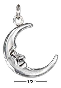 
Sterling Silver Small Smiling Crescent Moon Charm
