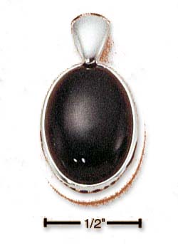 
Sterling Silver Bezel Set Oval Black Simulated Onyx Pendant
