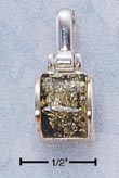
Sterling Silver Square Green Amber Hinged
