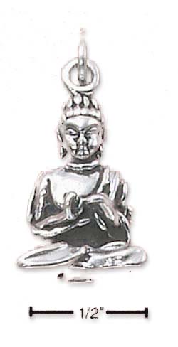 
Sterling Silver Antiqued Young Lotus Buddha Charm
