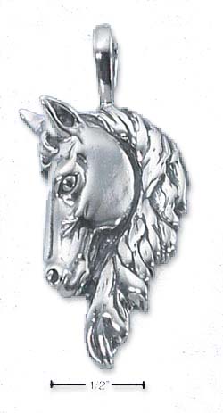 
Sterling Silver Large Antiqued Horse Head Pendant
