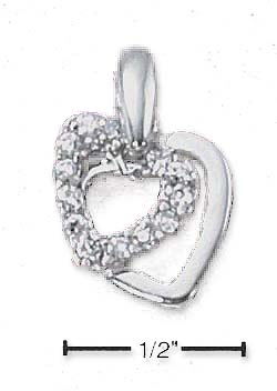 
Sterling Silver Movable Cubic Zirconia Open Heart Movable Open Heart Charm
