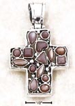 
SS Pink Mop Mosaic Stones On Hinged Cross
