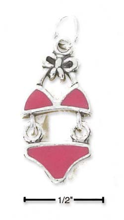 
Sterling Silver Moveable Enamel Pink Bikini Charm
