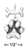 
Sterling Silver Dog Bone Dangling Paw-pri
