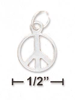 
Sterling Silver 6mm High Polish Peace Sign Charm
