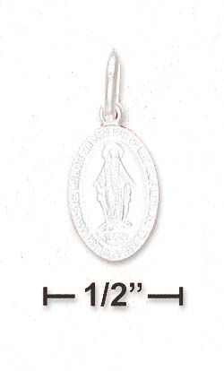 
Sterling Silver Small Oval Miraculous Medal Charm

