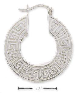 
Sterling Silver 23mm Round Etruscan Hoop Earrings
