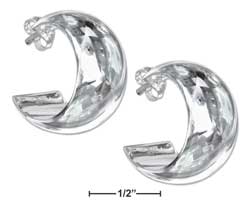 
Sterling Silver 21mm Wide Curl Hoop Post Earrings
