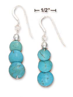 
Sterling Silver Graduated Simulated Turquoise Disc Earrings
