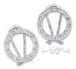 
Sterling Silver 17mm Open Circle CZ Post 
